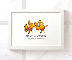 Clown Fish Personalised Pet Name Print