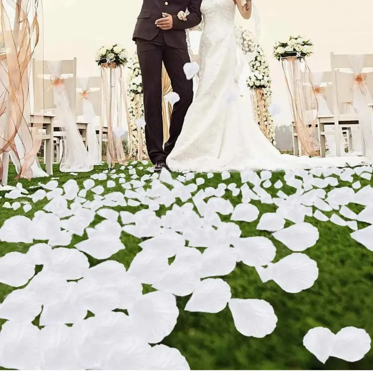 100 Pcs/Pack Artificial Flower Rose Petals for Wedding Valentine's Day Decor WHITE