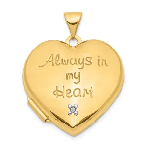 14k Yellow Gold Heart Locket