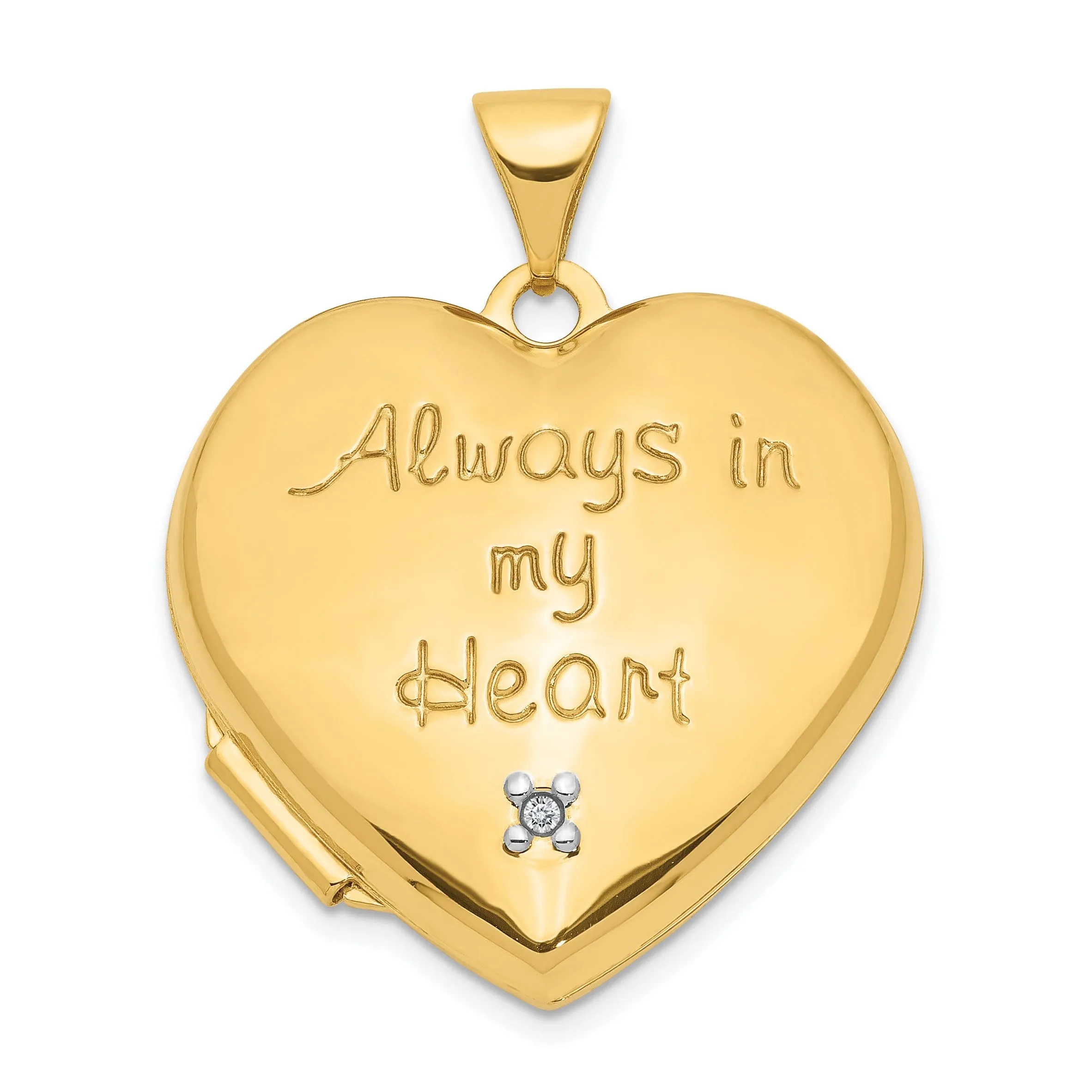 14k Yellow Gold Heart Locket