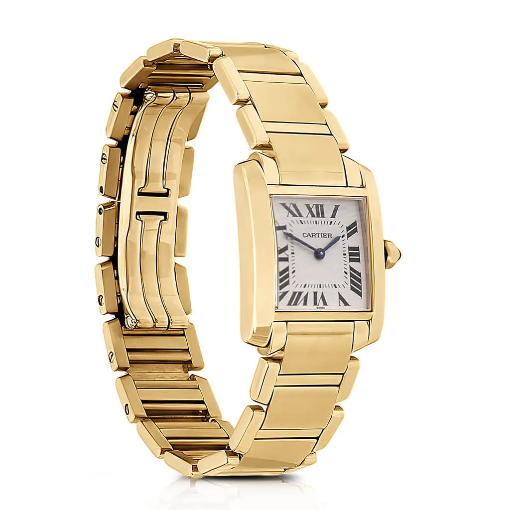 18ct Cartier 25mm Tank Francaise Quartz Watch - Model Ref: 1821