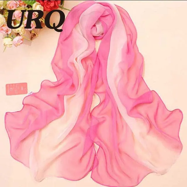 1pc Summer New arrival Fashion Chiffon scarves Gradient colors georgette female silk scarves 50 *160cm Q5A16007