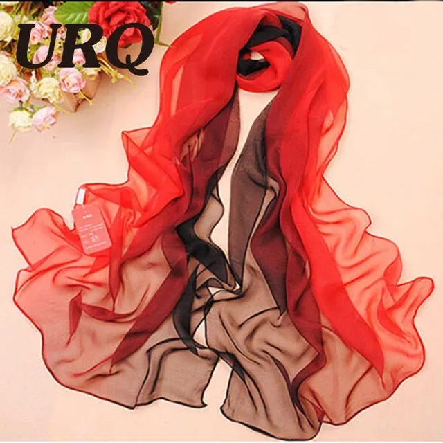 1pc Summer New arrival Fashion Chiffon scarves Gradient colors georgette female silk scarves 50 *160cm Q5A16007