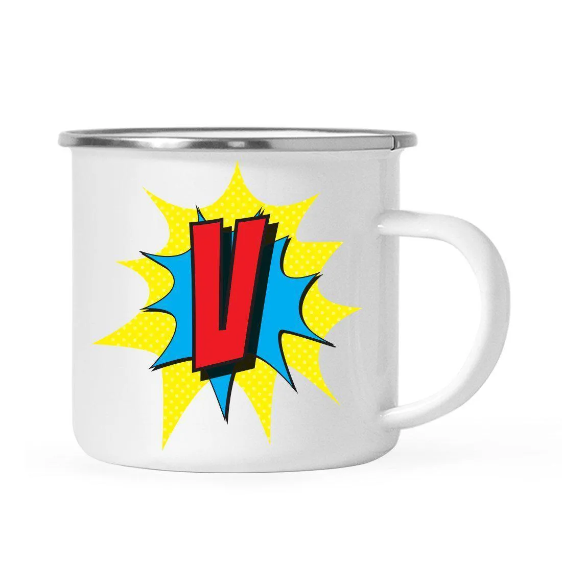 Andaz Press 11 oz Comic Book Superhero Monogram Campfire Coffee Mug