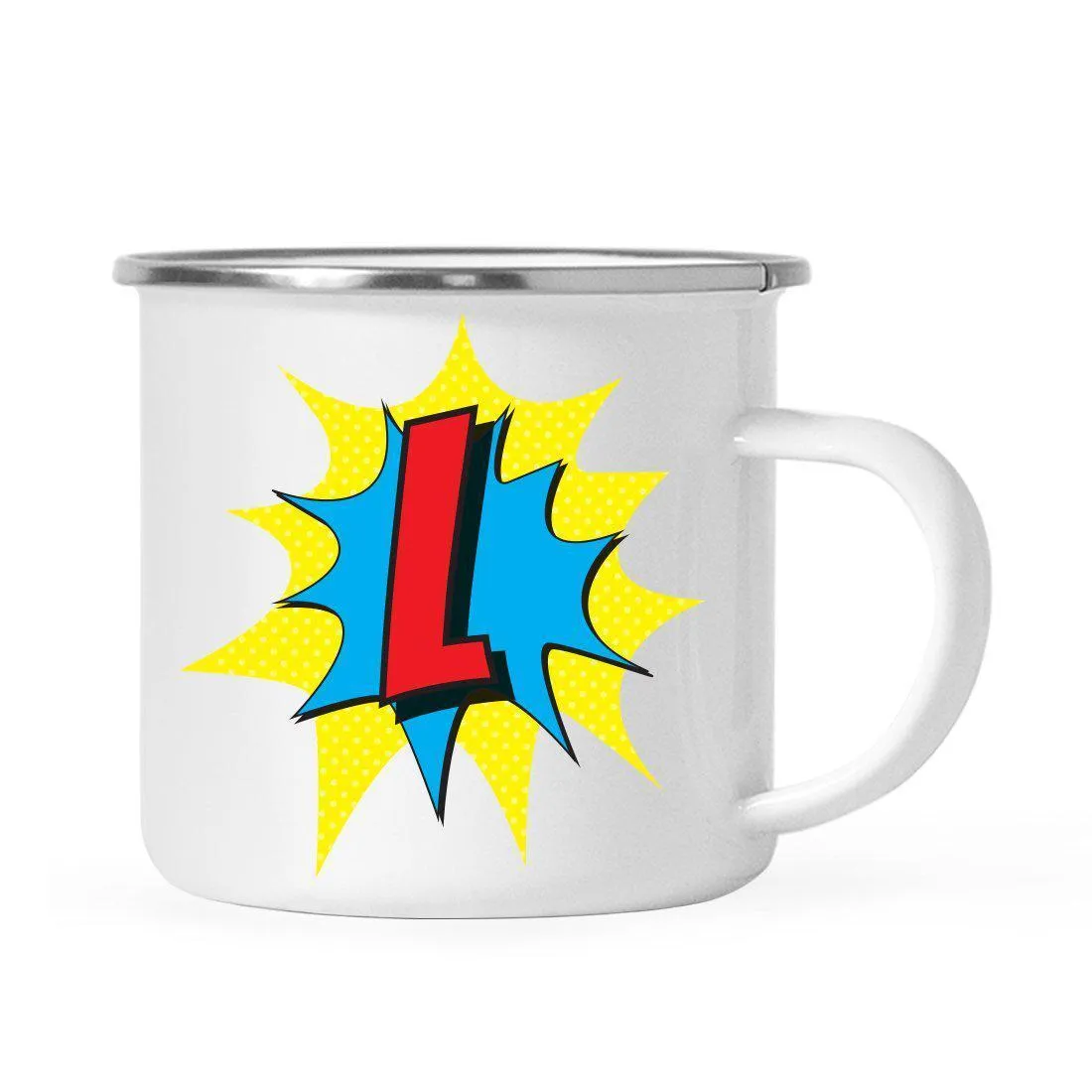 Andaz Press 11 oz Comic Book Superhero Monogram Campfire Coffee Mug