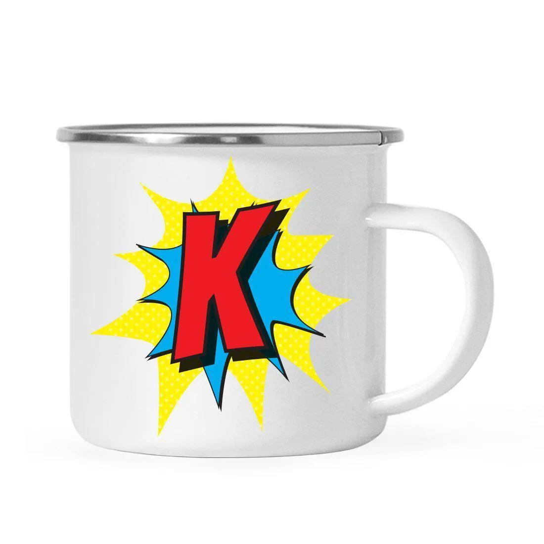 Andaz Press 11 oz Comic Book Superhero Monogram Campfire Coffee Mug