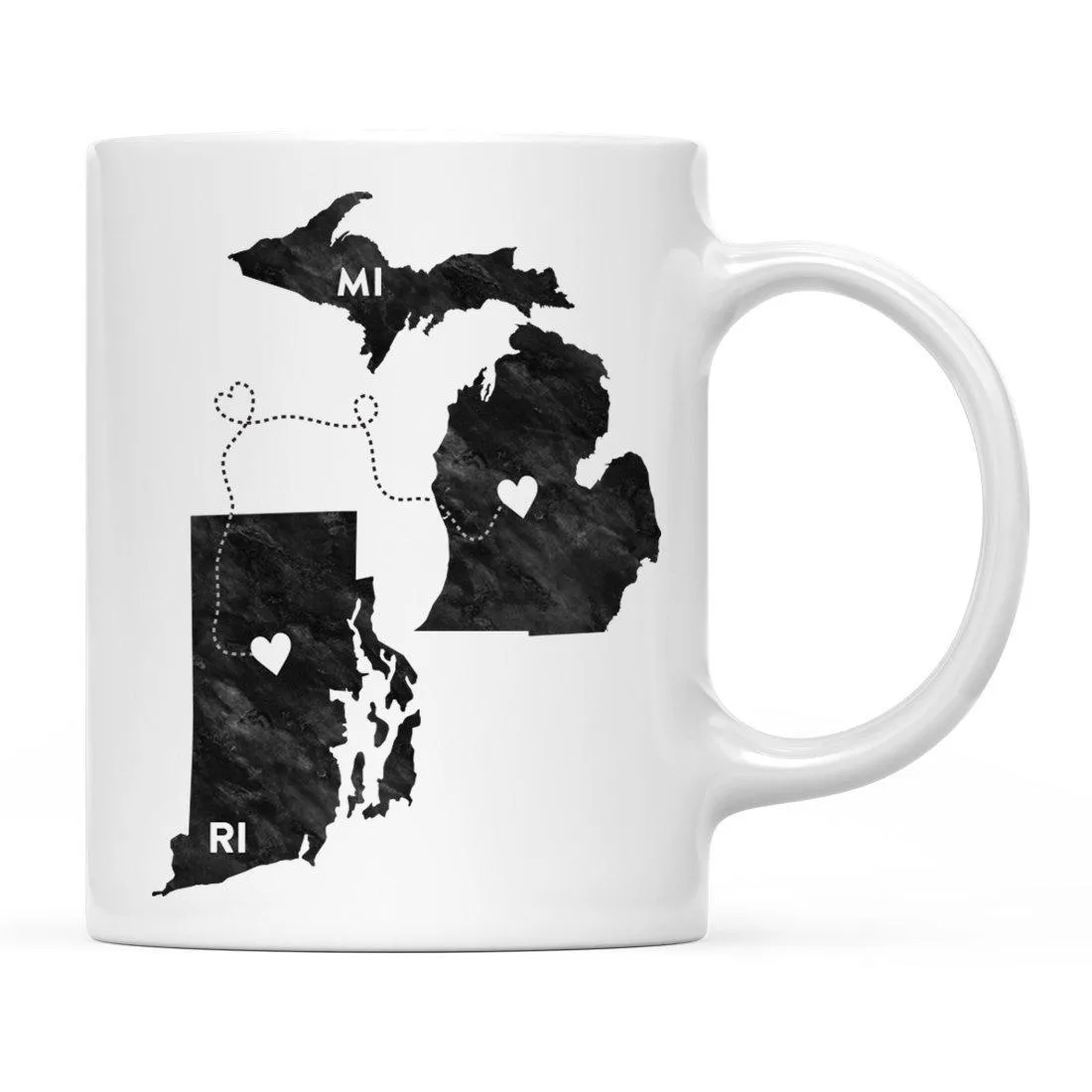 Andaz Press 11oz Black And White Modern Michigan Long Distance Coffee Mug