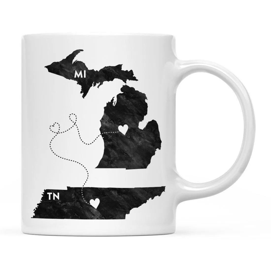 Andaz Press 11oz Black And White Modern Michigan Long Distance Coffee Mug