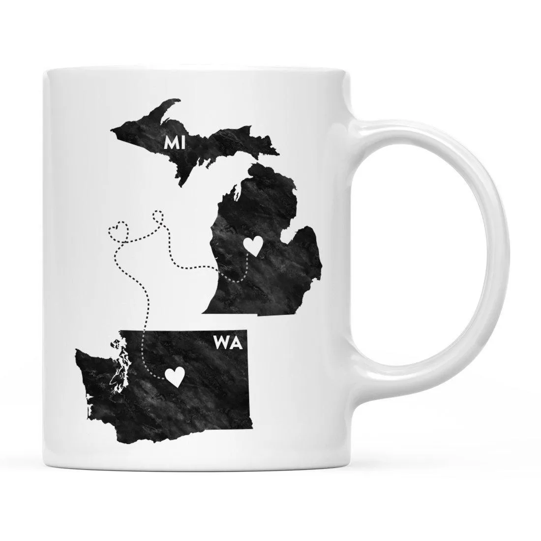 Andaz Press 11oz Black And White Modern Michigan Long Distance Coffee Mug