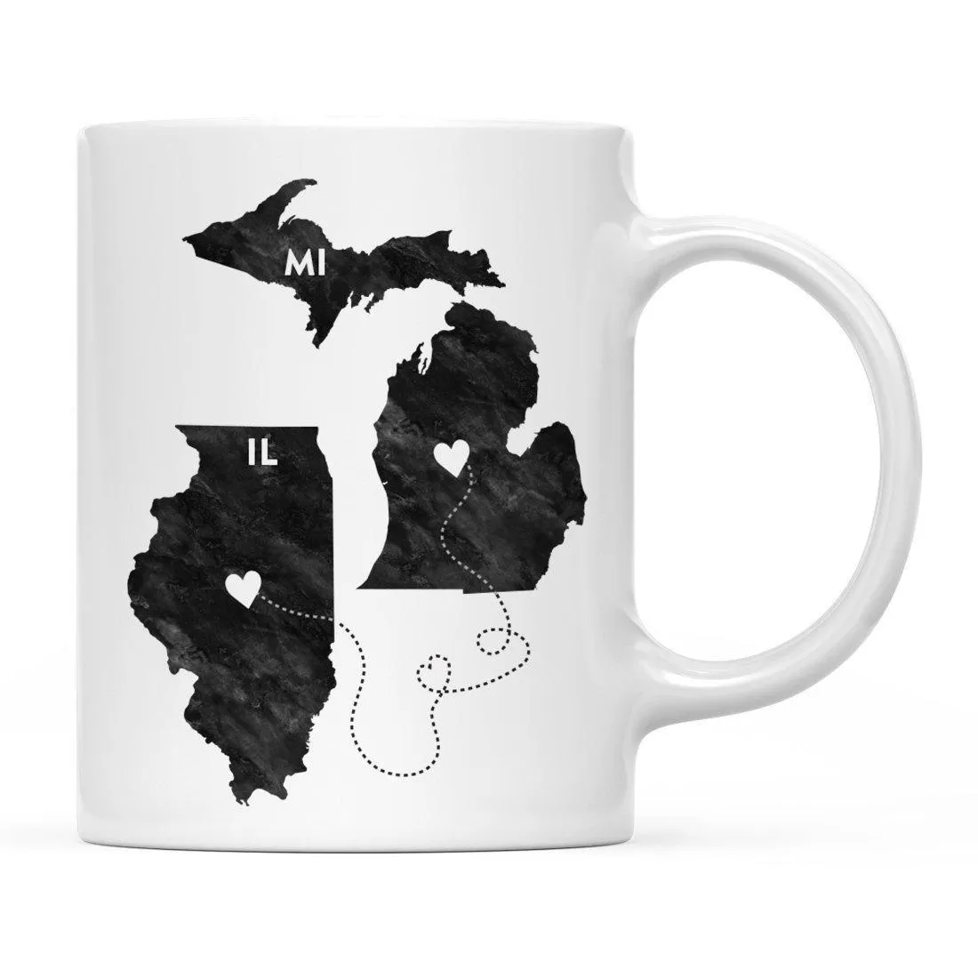 Andaz Press 11oz Black And White Modern Michigan Long Distance Coffee Mug