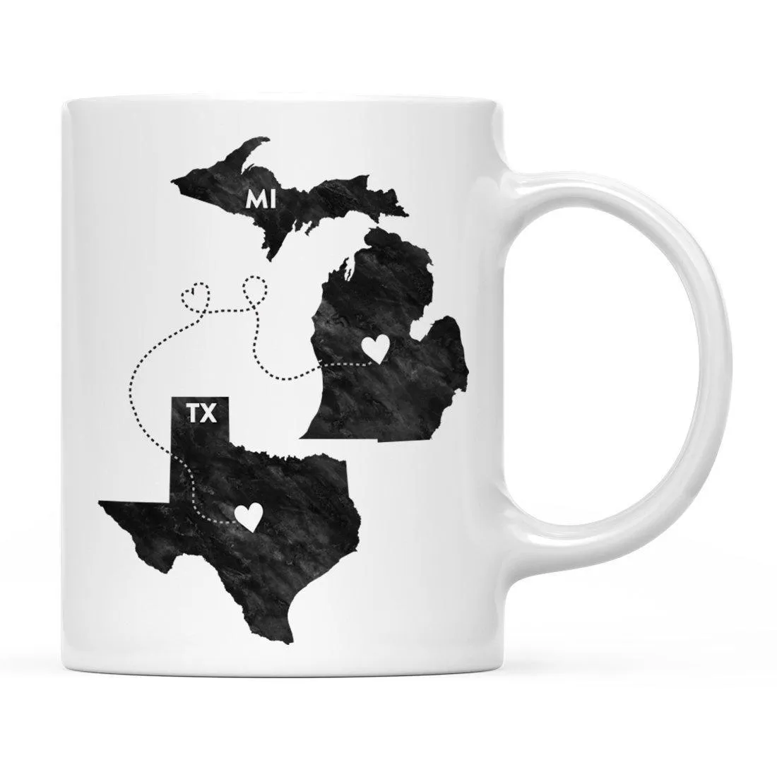 Andaz Press 11oz Black And White Modern Michigan Long Distance Coffee Mug