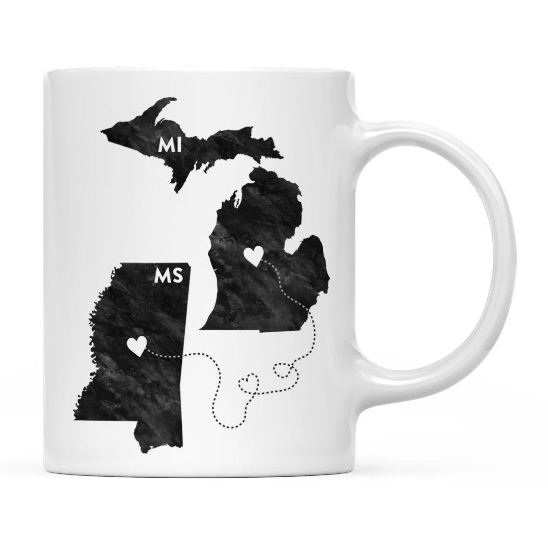 Andaz Press 11oz Black And White Modern Michigan Long Distance Coffee Mug