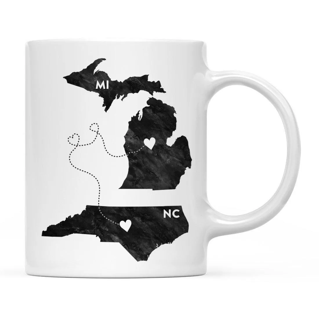 Andaz Press 11oz Black And White Modern Michigan Long Distance Coffee Mug