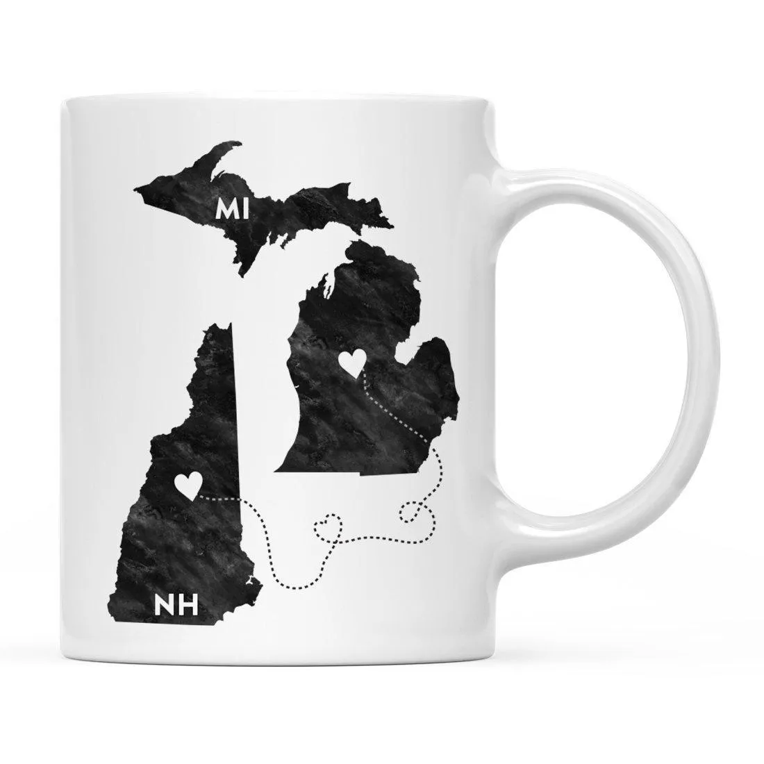 Andaz Press 11oz Black And White Modern Michigan Long Distance Coffee Mug