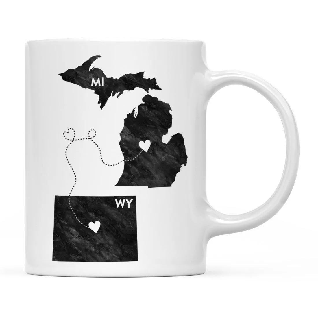 Andaz Press 11oz Black And White Modern Michigan Long Distance Coffee Mug