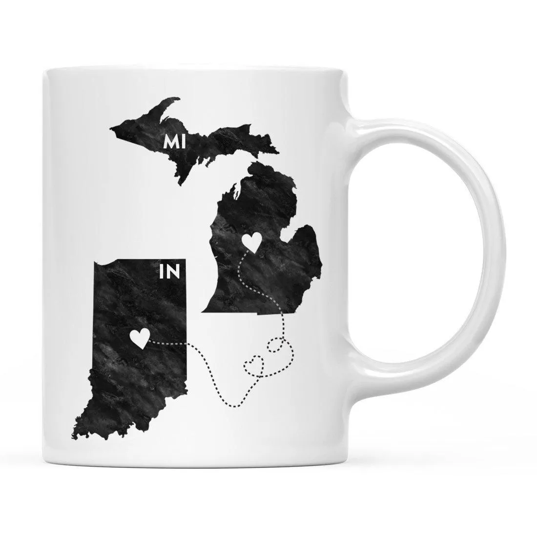 Andaz Press 11oz Black And White Modern Michigan Long Distance Coffee Mug