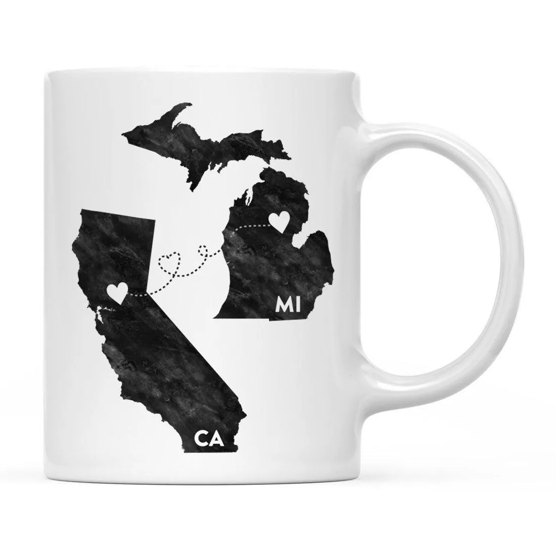 Andaz Press 11oz Black And White Modern Michigan Long Distance Coffee Mug