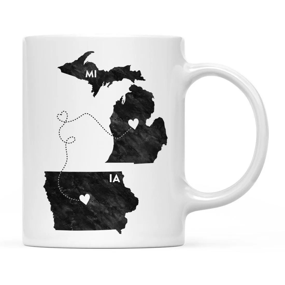 Andaz Press 11oz Black And White Modern Michigan Long Distance Coffee Mug