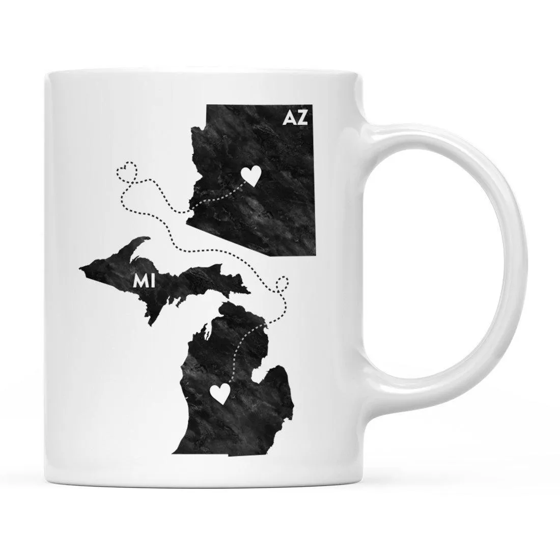 Andaz Press 11oz Black And White Modern Michigan Long Distance Coffee Mug