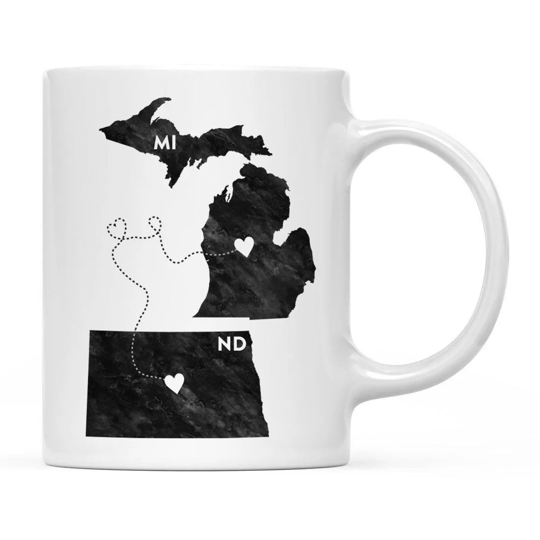 Andaz Press 11oz Black And White Modern Michigan Long Distance Coffee Mug