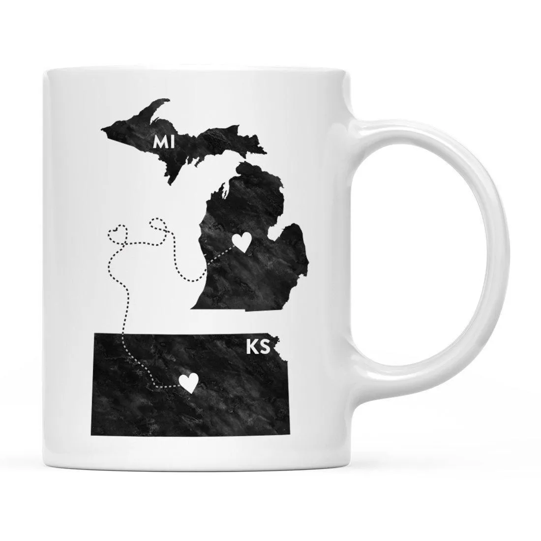 Andaz Press 11oz Black And White Modern Michigan Long Distance Coffee Mug