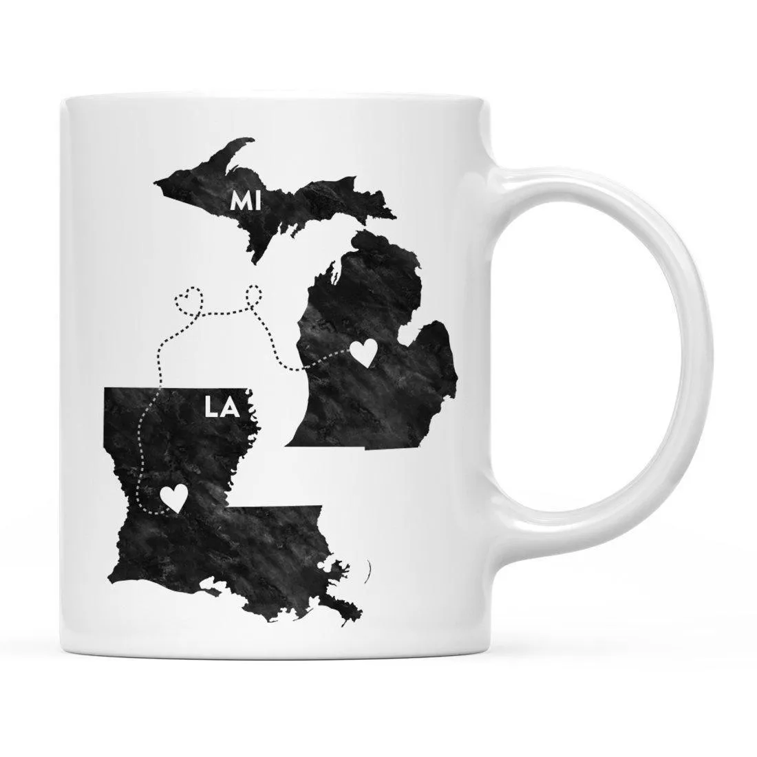 Andaz Press 11oz Black And White Modern Michigan Long Distance Coffee Mug