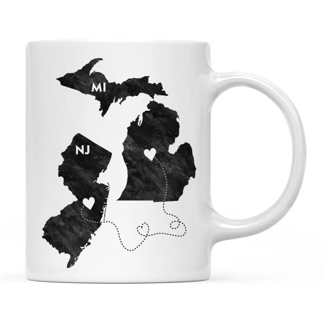 Andaz Press 11oz Black And White Modern Michigan Long Distance Coffee Mug