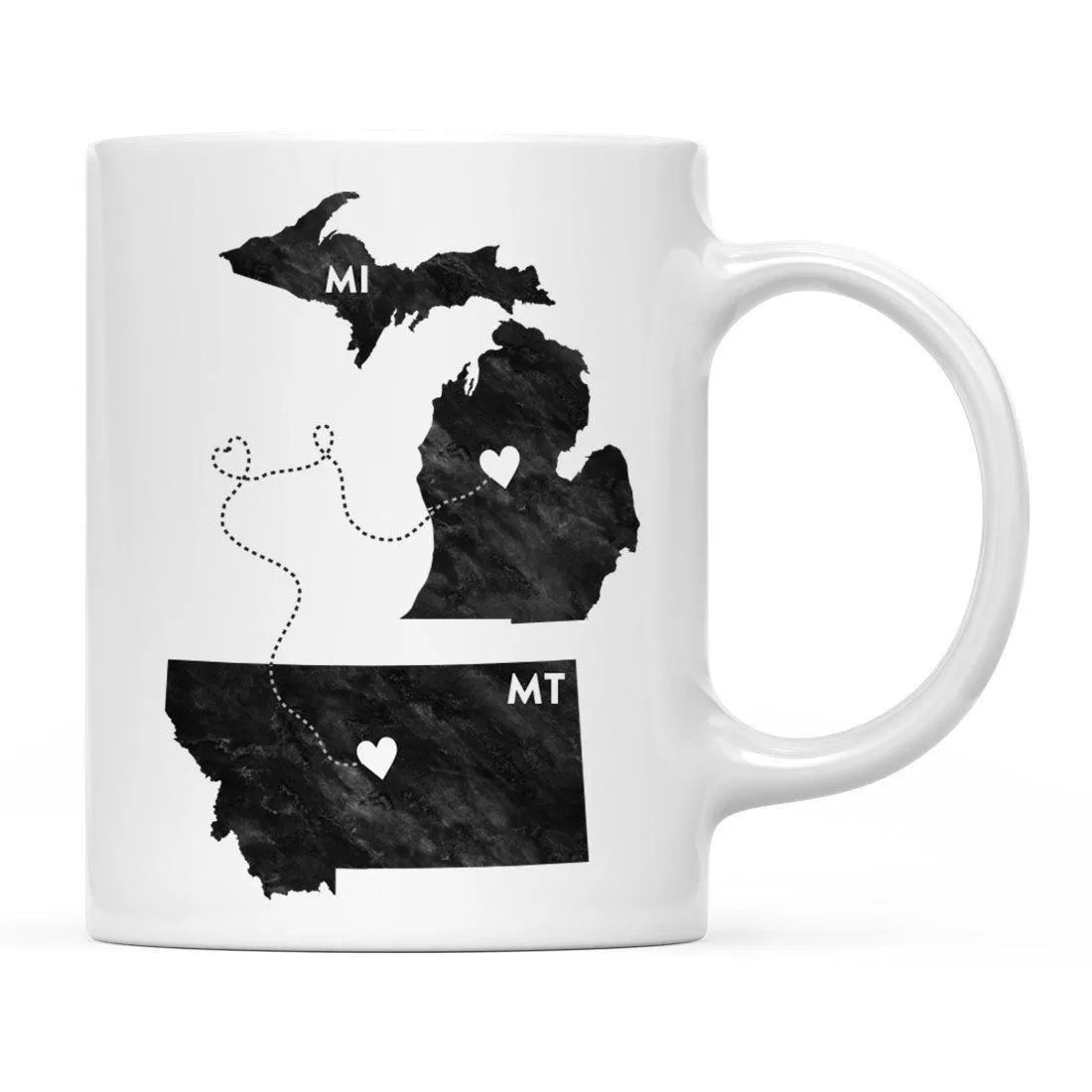 Andaz Press 11oz Black And White Modern Michigan Long Distance Coffee Mug