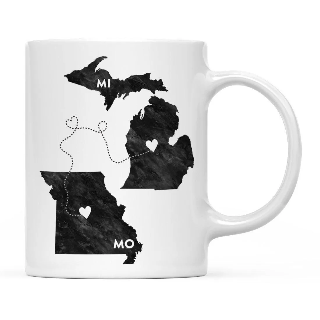 Andaz Press 11oz Black And White Modern Michigan Long Distance Coffee Mug