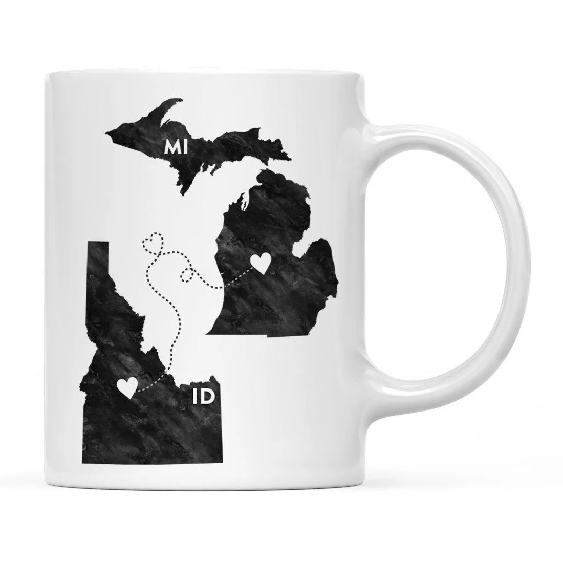 Andaz Press 11oz Black And White Modern Michigan Long Distance Coffee Mug