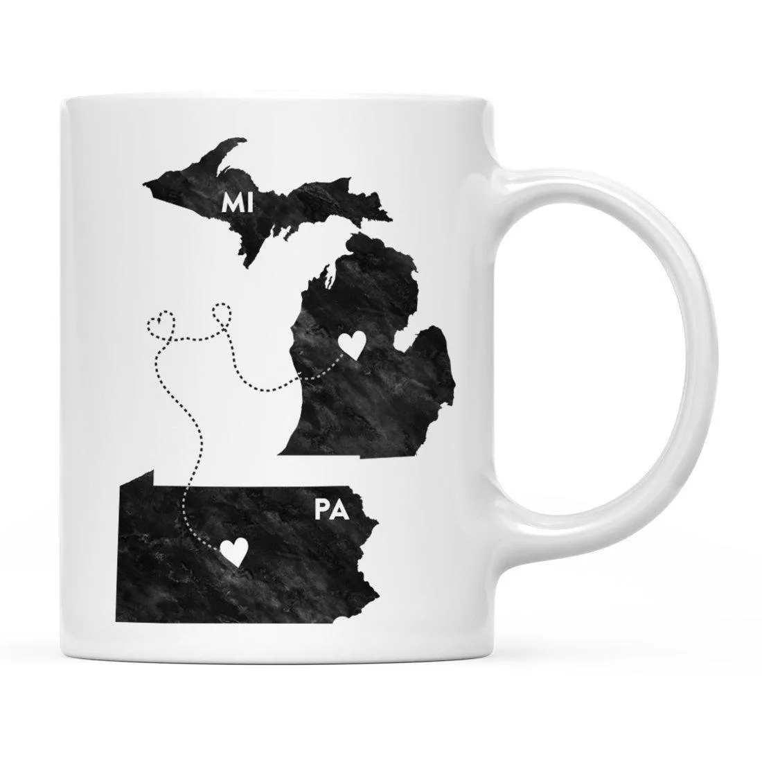 Andaz Press 11oz Black And White Modern Michigan Long Distance Coffee Mug