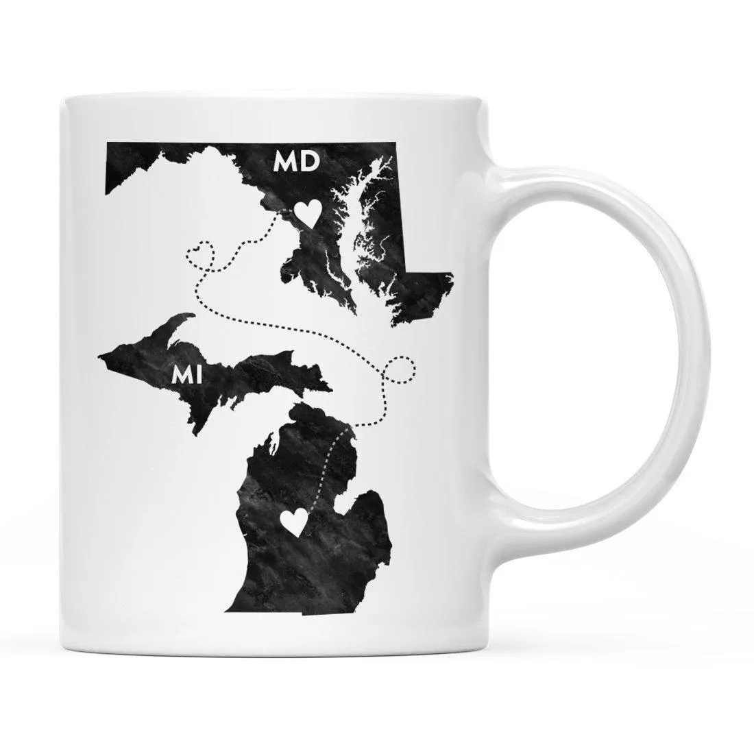 Andaz Press 11oz Black And White Modern Michigan Long Distance Coffee Mug