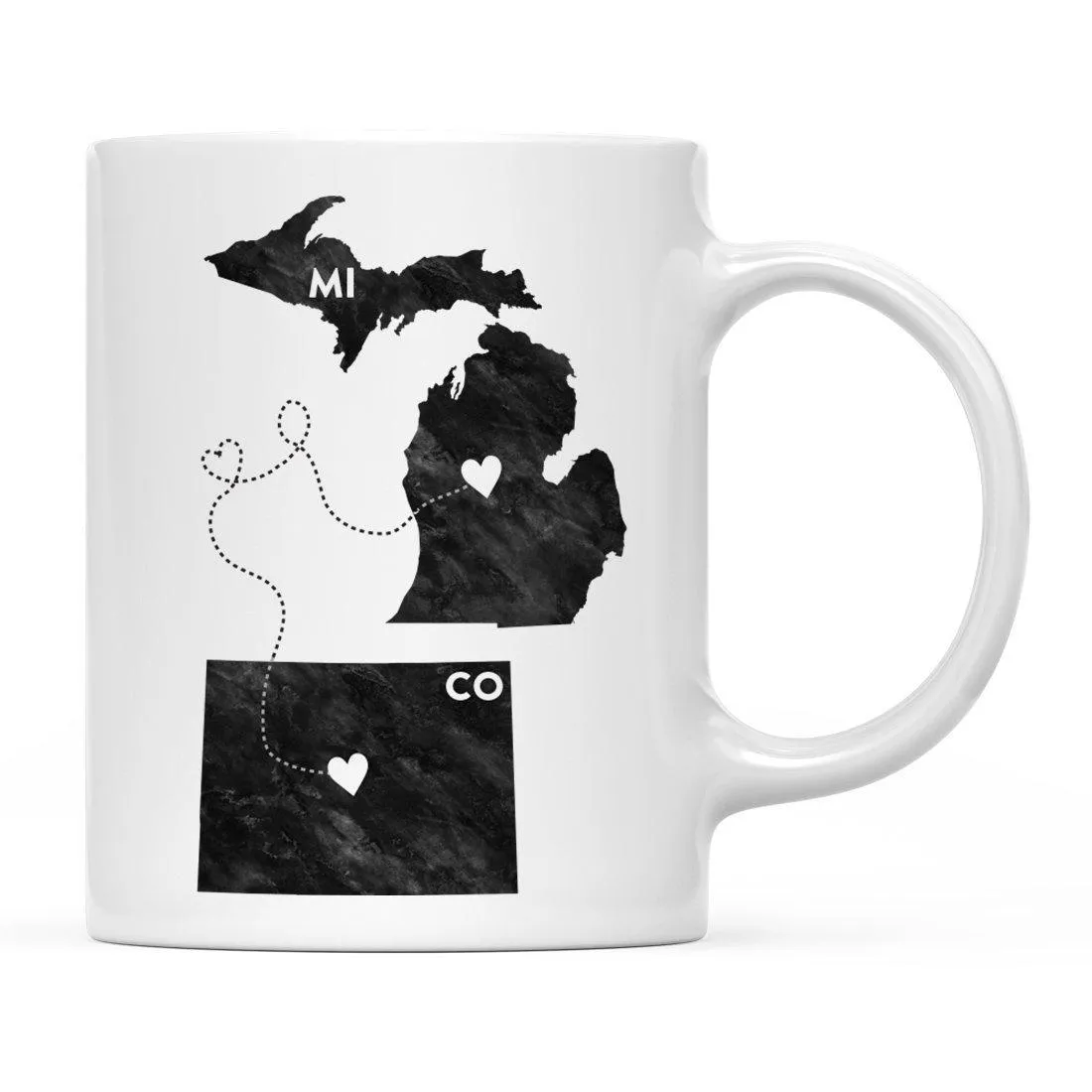 Andaz Press 11oz Black And White Modern Michigan Long Distance Coffee Mug