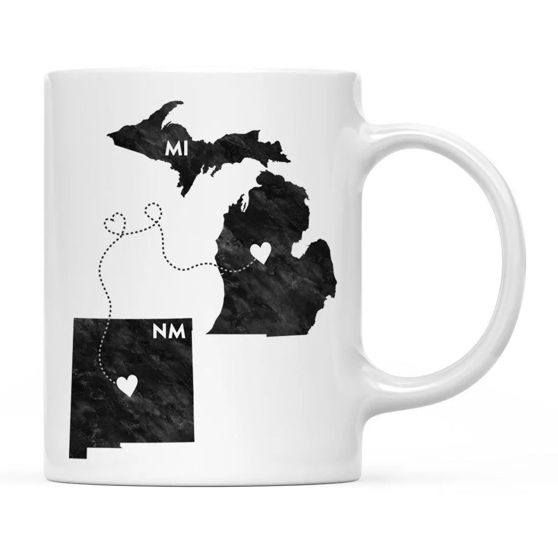 Andaz Press 11oz Black And White Modern Michigan Long Distance Coffee Mug