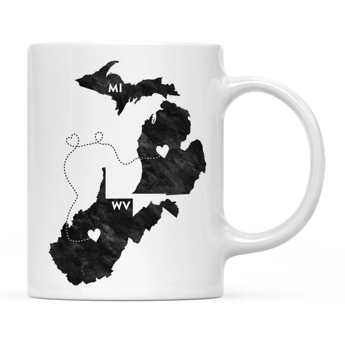 Andaz Press 11oz Black And White Modern Michigan Long Distance Coffee Mug