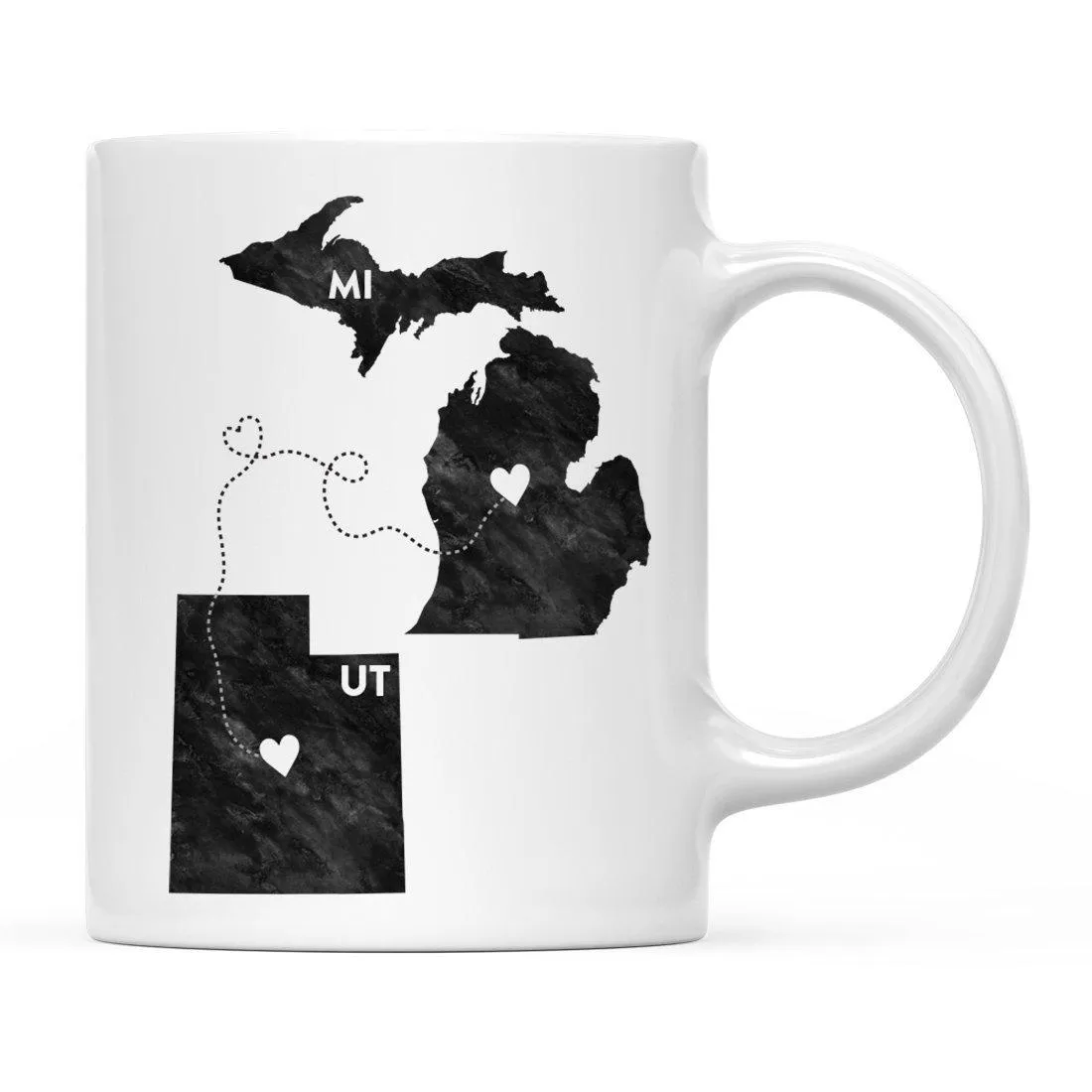 Andaz Press 11oz Black And White Modern Michigan Long Distance Coffee Mug