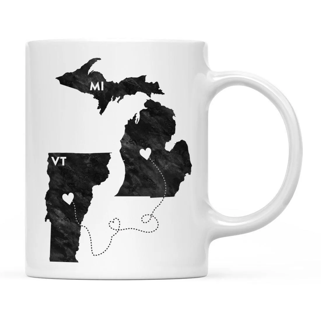 Andaz Press 11oz Black And White Modern Michigan Long Distance Coffee Mug