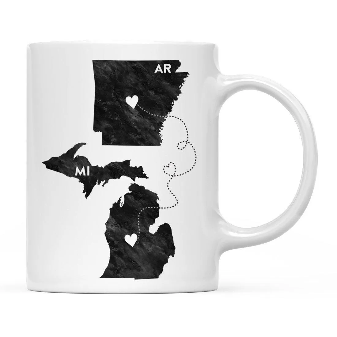 Andaz Press 11oz Black And White Modern Michigan Long Distance Coffee Mug