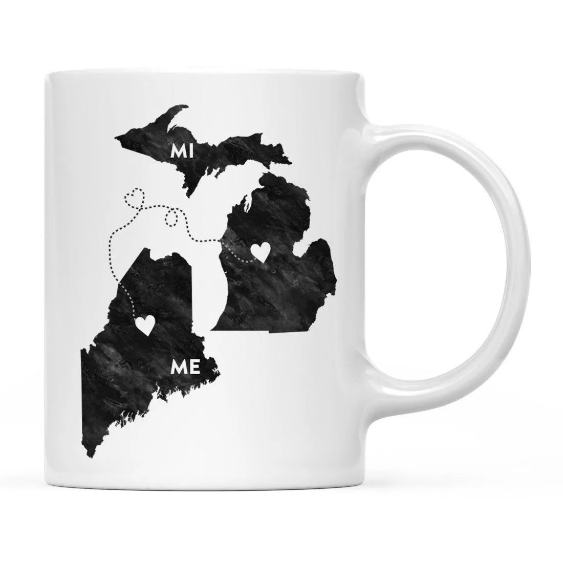 Andaz Press 11oz Black And White Modern Michigan Long Distance Coffee Mug