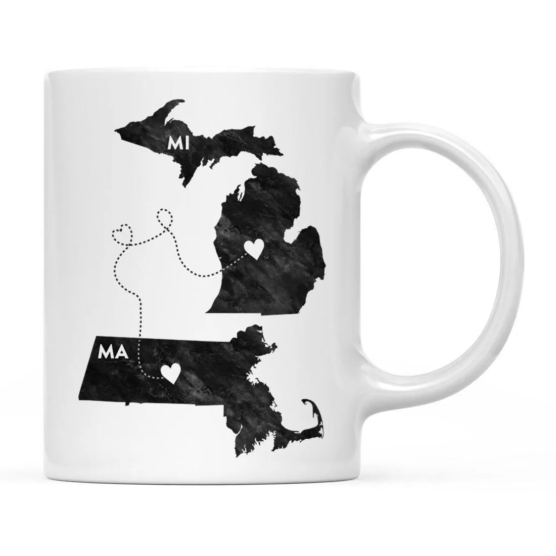 Andaz Press 11oz Black And White Modern Michigan Long Distance Coffee Mug