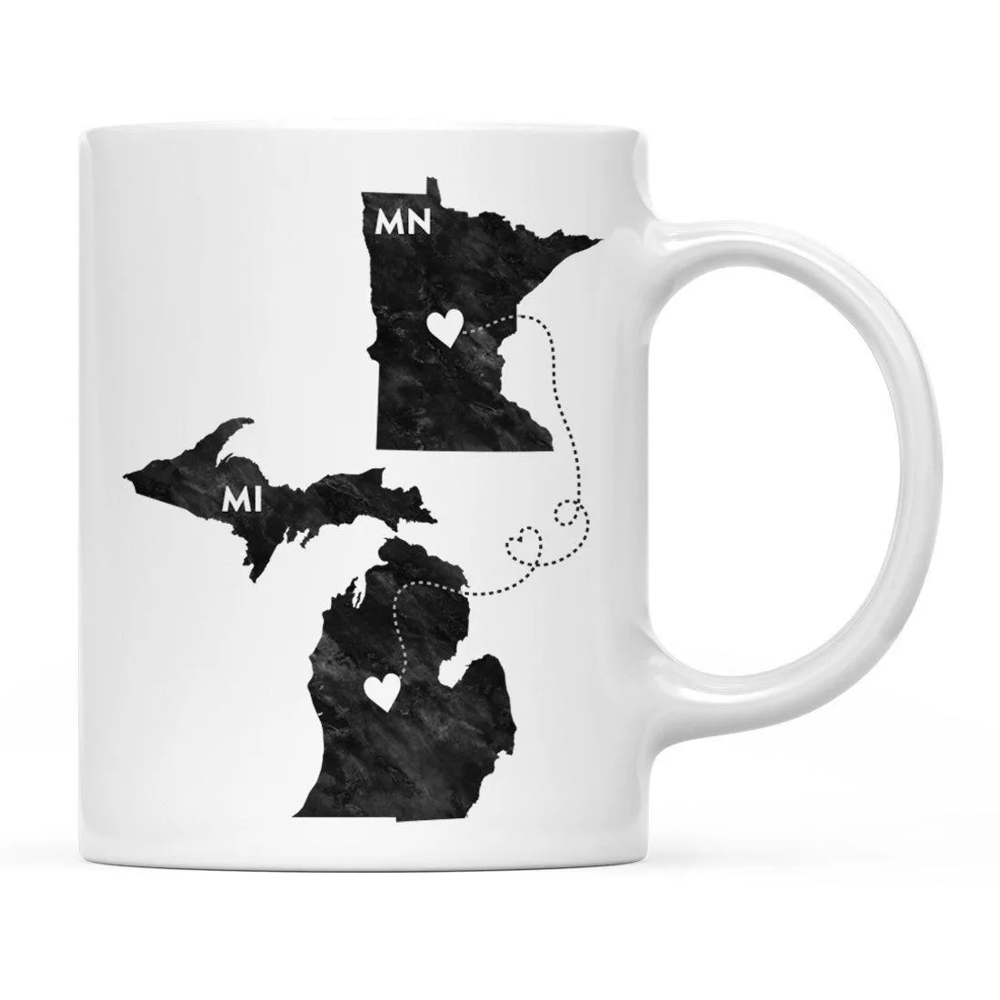 Andaz Press 11oz Black And White Modern Michigan Long Distance Coffee Mug