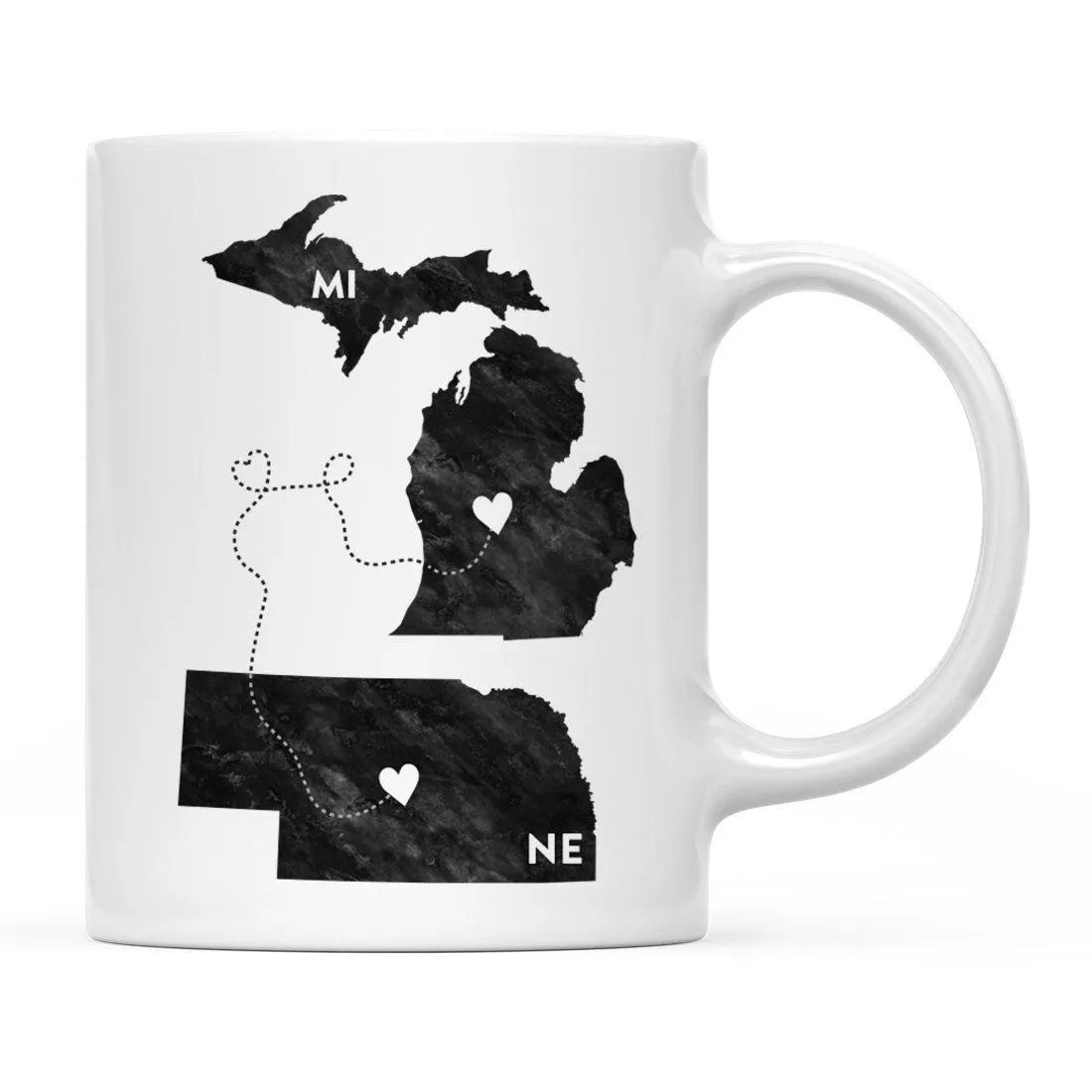 Andaz Press 11oz Black And White Modern Michigan Long Distance Coffee Mug