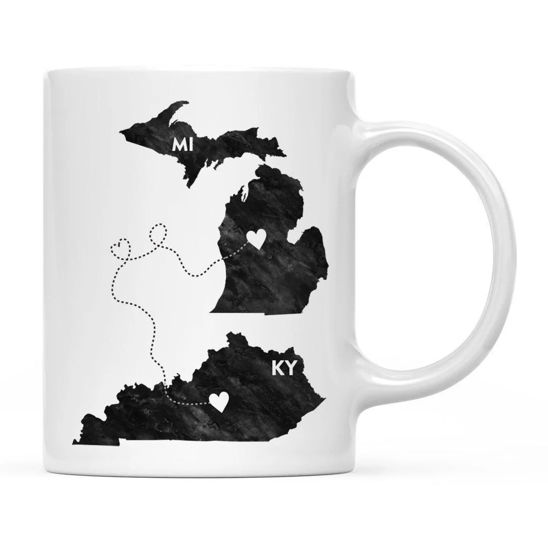 Andaz Press 11oz Black And White Modern Michigan Long Distance Coffee Mug