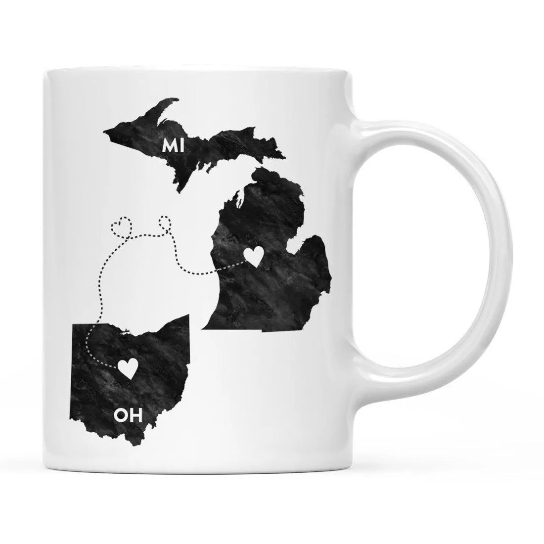 Andaz Press 11oz Black And White Modern Michigan Long Distance Coffee Mug