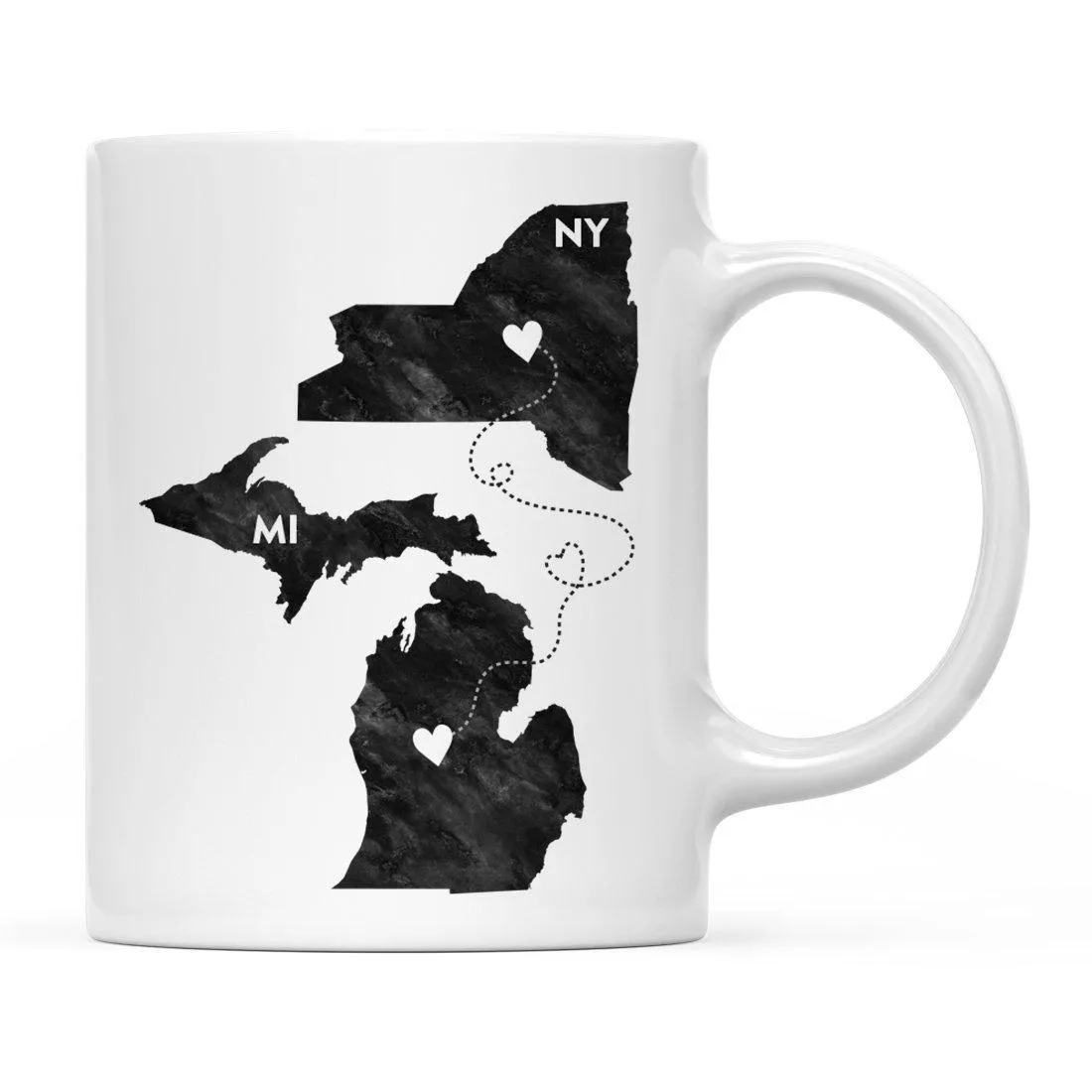 Andaz Press 11oz Black And White Modern Michigan Long Distance Coffee Mug