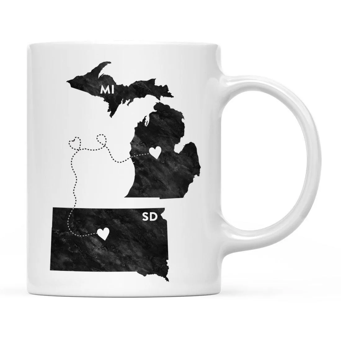 Andaz Press 11oz Black And White Modern Michigan Long Distance Coffee Mug