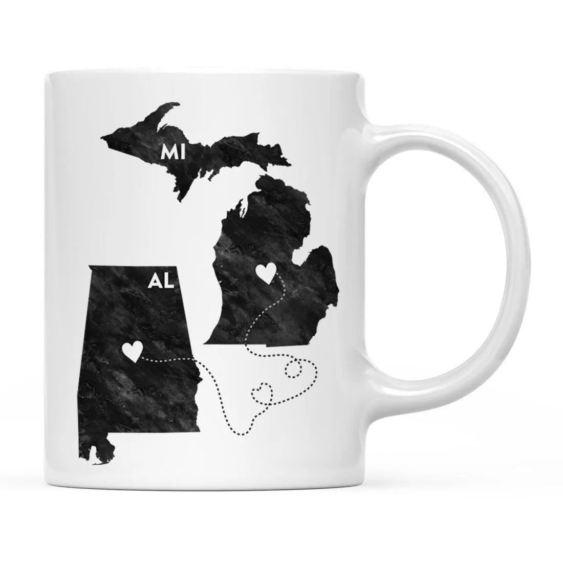 Andaz Press 11oz Black And White Modern Michigan Long Distance Coffee Mug