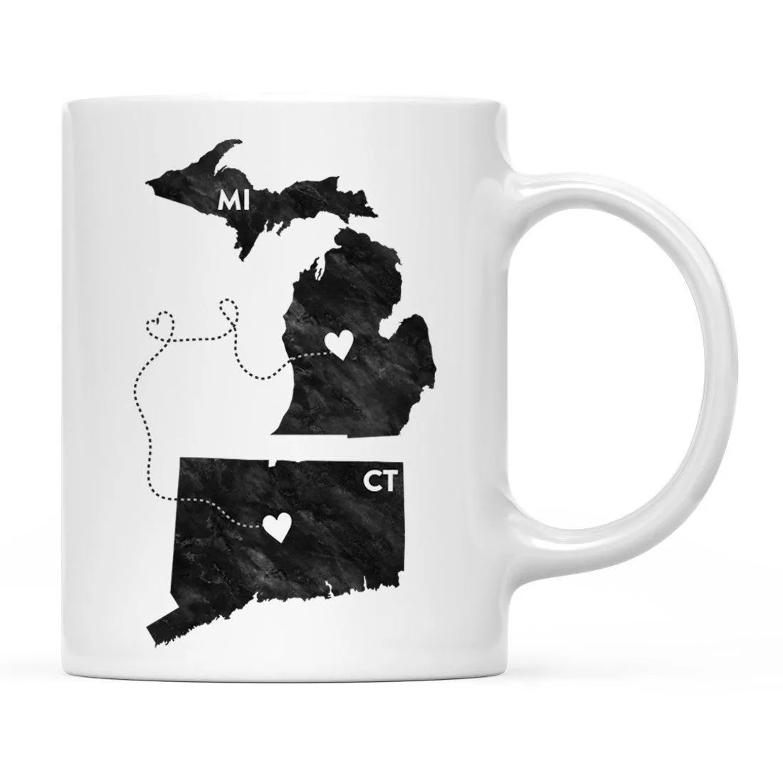 Andaz Press 11oz Black And White Modern Michigan Long Distance Coffee Mug