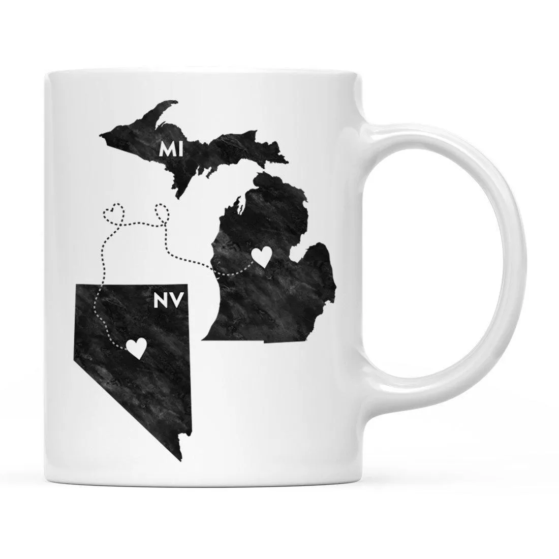 Andaz Press 11oz Black And White Modern Michigan Long Distance Coffee Mug