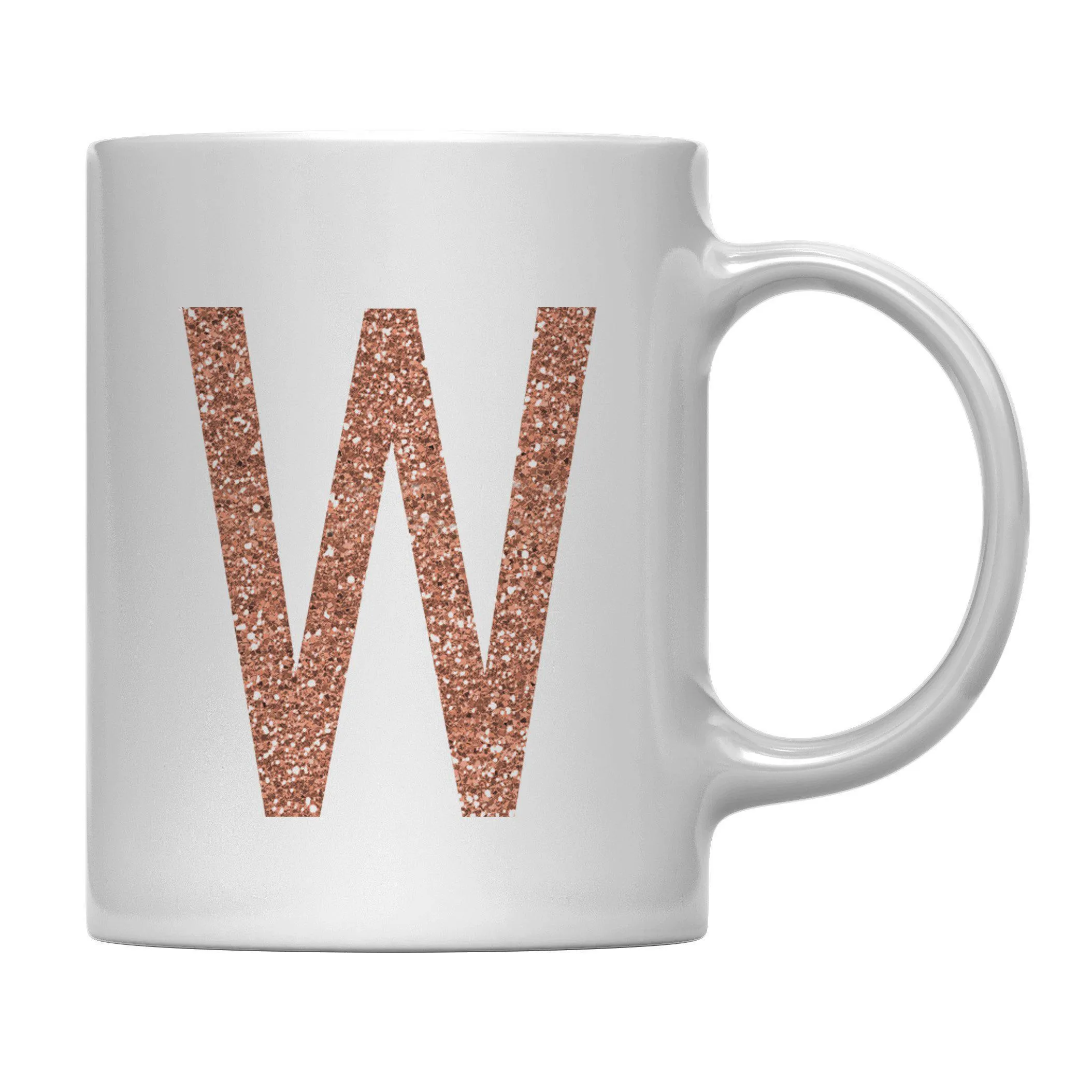 Andaz Press 11oz Rose Gold Faux Glitter Monogram Coffee Mug